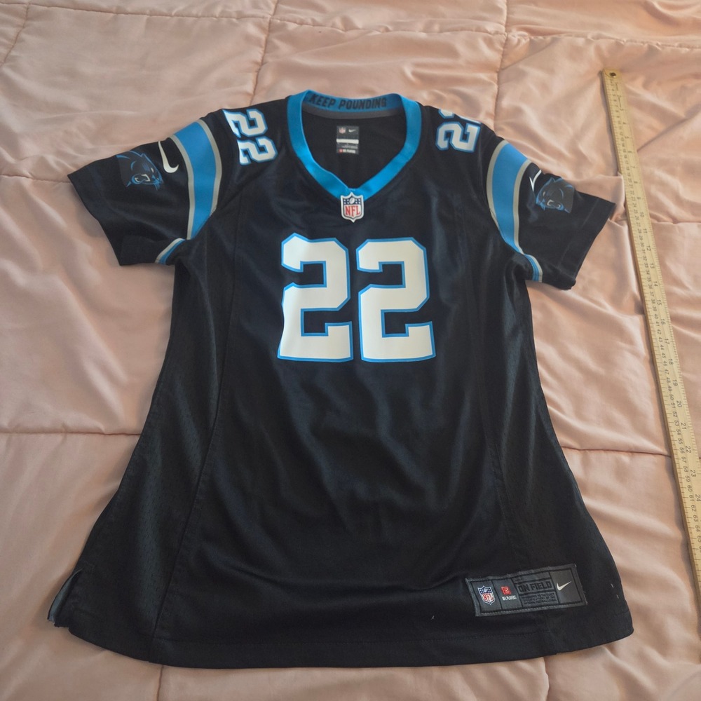 Nike Carolina Panthers Christian McCaffrey 22 NFL Jersey Black Womens Medium